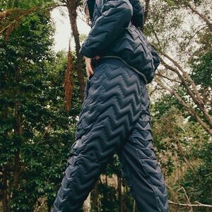 FP Movement by Free People gettin lost Black Quilted Joggers
